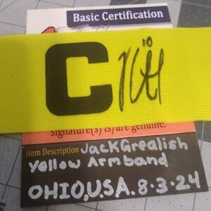 Autographed captains armband signed by Jack Grealish of Manchester City FC COA
